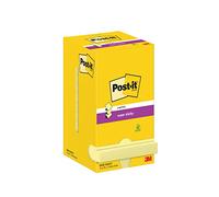 Post-it Z-Notas Super Sticky Canary Yellow, Paquete de 12 Blocs, 90 Hojas por Bloc, 76 mm x 76 mm, Color Amarillo - Notas Extra Adhesivas para Listas de Tareas y Recordatorios