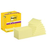 Post-it Z-Notas Super Sticky Canary Yellow, Paquete de 12 Blocs de Notas, 90 Hojas por Bloc, 76 mm x 127 mm, Color Amarillo - Notas Extra Adhesivas para Listas de Tareas y Recordatorios