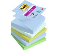 Post-it Z-Notas Super Sticky Colección Oasis Color, Paquete de 5 Blocs de Notas, 90 Hojas por Bloc,76 mm x 76 mm, Azul, Verde - Notas Extra Adhesivas para Listas de Tareas y Recordatorios