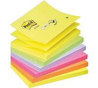 Post-it Z-Notas Super Sticky, Colores Fluorescentes variados, Paquete de 12 Blocs de Notas, 90 Hojas por Bloc, 76 mm x 76 mm - Notas Extra Adhesivas para Listas de Tareas y Recordatorios