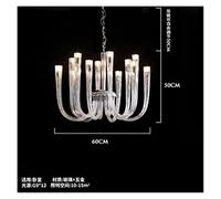 Post- Living Room U Shaped Glass Chandelier Light Luxury Bedroom Personality Art Lamp (Body Color (12 Head)