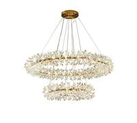 Post Modern Lustre K9 Crystal G4 Led Lámpara de vestíbulo Placa de Oro DIY Círculo Lámpara de iluminación Led Drop Light (Tamaño: 160 cm) (120 cm)