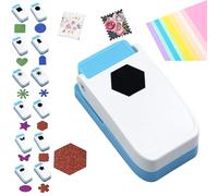 Postage Shape Punch, 1X0.8inch Rectangular Postage Stamp Punch, Square Hole Punchs, for Cardboard Scrapbook Postage Envelope Labels Wrapping Card Making Crafting (hexagon)
