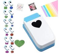Postage Shape Punch, 1X0.8inch Rectangular Postage Stamp Punch, Square Hole Punchs, for Cardboard Scrapbook Postage Envelope Labels Wrapping Card Making Crafting (heart)