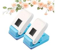 Postage Stamp Punch for DIY Paper Crafting, Stamp Puncher with Clean Scalloped Edges, Easy-Press Design for Scrapbooking, Journals, Cards and Creative Projects (2pcs)
