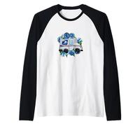 Postal Truck Design Correo Portadores de correo Arte Camiseta Manga Raglan