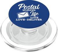 Postal Worker Life Live Love Deliver Cita Divertida Oficina de Correos PopSockets PopGrip para MagSafe