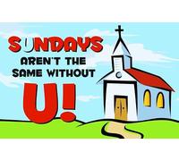 Postales - Attendance - Miss You - todas las edades - Domingos Arent the Same Without U! (Pkg. de 25)