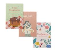 Postales Plantables Pack Clásico - Feliz Cumpleaños, Gracias y Te Quiero | Semillas de Manzanilla y Aliso | Papel de Algodón con Semillas | Sobre Vegetal | Regalo Original | Resetea
