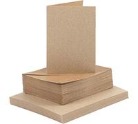 Postales y sobres, medida tarjeta 10,5x15 cm, medida sobre 11,5x16,5 cm, natural, 50set