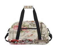 Postcard Paris - Bolsa de lona deportiva vintage para mujeres y hombres, París 24 L, bolsa de fin de semana, bolsa de viaje, gimnasio, para niños y niñas, color, 24 L, Organizador de bolsas