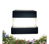 Poste al aire libre luz para patio - 8.5x8.5x7.1cm Square linterna impermeable | luz Post cubierta de carga solar | For Pathway Driveway Camping Road Gate Garden Balcony Pool Landscape