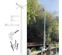 Poste Alto para cámara de vigilancia para Exteriores, Soporte de Poste para cámara Du Securi de Alta Resistencia con estacas de Tierra, Soporte Universal para Panel Solar de cámara Securi (4