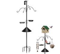 Poste Alto para de Aves - Soporte Extensible Resistente,Poste De 234 Cm para con Protector Anti-Ardillas | para Exterior Jardín Patio Terraza y Atraer Fauna y Mascotas