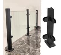 Poste Barandilla Vidrio Barandilla de Cristal Abrazadera de Poste de Barandilla Negro, Interior Exterior Soporte para Valla de Escaleras Acero Inoxidable 304, Patio Piscina Barandilla de Panel de Vidr