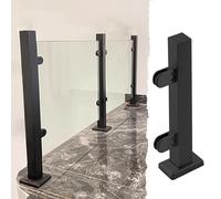 Poste Barandilla Vidrio Barandilla de Cristal Abrazadera de Poste de Barandilla Negro, Interior Exterior Soporte para Valla de Escaleras Acero Inoxidable 304, Patio Piscina Barandilla de Panel de Vidr