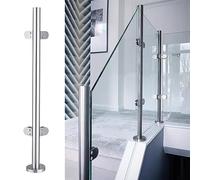 Poste Barandilla Vidrio Paneles de Balaustrada de Vidrio de Escaleras, Cardinería de Vidrio Comercial Cinco con Ranura con Espiga, 85/95/100/110/120/135 Cm Sistema de Cercado de Pasamanos de Alto (Co