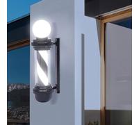 Poste Barbero, Luz Led Blanca Y Negra, Poste Barbero Tradicional Exterior BarberíA, Caja Luz con Letrero Giratorio para BarberíAs O Tiendas SPA(68 * 26cm)