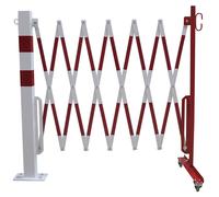 Poste barrera con rejas de pantógrafo CrashStop, tubo cuadrado, 70 x 70 mm, para atornillar