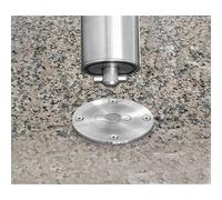 Poste barrera de acero inoxidable con cabezal plano, funda para enroscar