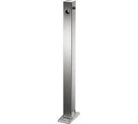 Poste barrera de acero inoxidable con cabezal plano, placa base para atornillar