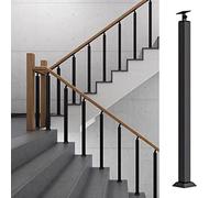Poste Conector Ajustable Para Barandilla De Escalera, Balaustres Para Terraza/Escalera, Para Pasamanos Cuadrados, Montaje En Suelo Con Kit De Instalación, Negro, 1 Paquete, Alto 70 Cm/27,5 Pulgadas