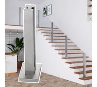 Poste cuadrado de vidrio para escaleras interiores, 65.0 cm-149.9 cm, clips de acero inoxidable para balaustrada de vidrio, sistema il para escalera y pasillo
