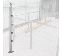 Poste Cuadrado Para Barandilla De Escalera Con Conector Ajustable, Postes Pretaladrados De Acero Inoxidable, Montaje Superior Para Terrazas De Madera, Hormigón, Balcón, Jardín, Patio, Porche, Platead