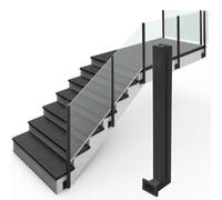 Poste de abrazadera de vidrio de montaje lateral de acero inoxidable para balaustradas modernas, sistema de barandilla de poste derecho de 75 cm para soluciones duraderas de terrazas
