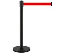 Poste de acero inoxidable con cinturón retráctil, 900 cm, soporte seguro para zonas de recepción y control de multitudes, ajustable e ideal para visitantes