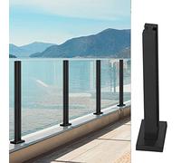 Poste de acero inoxidable para piscina y patio, valla cuadrada de 2 x 2 pulgadas para vidrio templado de 10 a 12 mm, incluye kit de postes centrales, de esquina y extremo (49-61 pulgadas)
