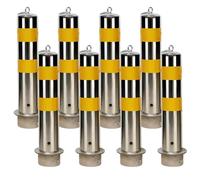 Poste de Advertencia de Bolardo con Bandas Reflectantes, poste de barrera, Bolardo de Estacionamiento Resistente para carriles de calle de comunidades residenciales(Yellow - 8 PCS)
