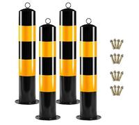 Poste de Advertencia de Bolardo con Bandas Reflectantes, Poste De Seguridad Con Bolardo Para Estacionamiento para carriles de calle de comunidades residenciales(Yellow-4PCS)