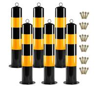 Poste de Advertencia de Bolardo con Bandas Reflectantes, Poste De Seguridad Con Bolardo Para Estacionamiento para carriles de calle de comunidades residenciales(Yellow-6PCS)