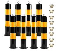 Poste de Advertencia de Bolardo con Bandas Reflectantes, Poste De Seguridad Con Bolardo Para Estacionamiento para carriles de calle de comunidades residenciales(Yellow-8PCS)