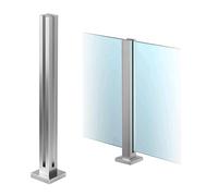 Poste de balaustrada de vidrio de acero inoxidable de 70 cm para barandilla de balcón y escalera, fácil de instalar, acabado plateado, ideal para cubiertas, piscinas, vallas, diseño elegante y moderno