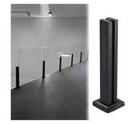 Poste de balaustrada de vidrio negro con acero inoxidable 304 - Moderno juego de barandilla de escalera interior con ranura para eje para seguridad y estilo - Solución duradera de barandilla para