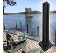 Poste de balaustrada de vidrio negro, soporte de panel de vidrio cuadrado, columna de barandilla de terraza, barandilla de escalera de jardín, barandilla de vidrio duradera para vallas al aire libre