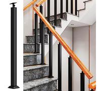 Poste de balaustre ajustable de hierro forjado, columna cuadrada de 270° para uso en interiores, soporte de barandilla duradero de 110 cm, altura de 75 cm