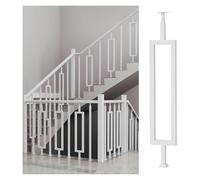 Poste de Balaustre de Hierro Forjado, Kit de balaustres de escalera rectangulares con base estable for suelo de madera de terraza tipo loft.(White,40in/101.6cm)