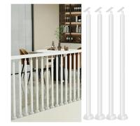 Poste de Balaustre de Hierro Forjado, Poste/columna de barandilla de escalera for balcón o porche interior con soporte superior giratorio inclinado y tornillos(White 4 Pcs,95cm/37.4in)