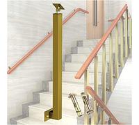 Poste de balaustre dorado ajustable con soporte plano cuadrado de hierro para lofts interiores y terrazas Opciones de altura: 60 cm y 100 cm