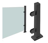 Poste de barandilla cuadrado negro con abrazaderas sin abrazaderas, columna de balaustrada moderna divisora para terraza y solut seguro para s y balcones