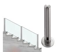 Poste de barandilla de acero inoxidable para escaleras interiores de 10 a 12 mm, soporte de panel moderno para balcón y sistema Slish il, color medio h