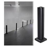 Poste de barandilla de balcón de vidrio negro, kit de poste de acero inoxidable 304 duradero con ranura para soluciones modernas de postes de escalera interiores, elegante, fuerte, fácil de instalar