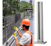 Poste De Barandilla De Barandilla De Acero Inoxidable, Kit De Barandilla De Aterrizaje De Cubierta Alta De Acero Inoxidable 304 60 80 100 120 Cm For Vidrio De 8-12 Mm(Silver End Post,95cm/37.4 in)
