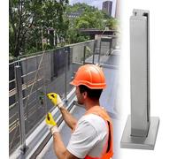 Poste De Barandilla De Barandilla De Acero Inoxidable, Kit De Barandilla De Aterrizaje De Cubierta Alta De Acero Inoxidable 304 60 80 100 120 Cm For Vidrio De 8-12 Mm(Silver Middle Post,105cm/41.3 in)