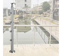Poste De Barandilla De Cable Para Terraza O Balcón Exterior, Montaje En Suelo, Conector Superior Ajustable En Ángulo De 24, 28, 36, 42, 50 Y 60 Pulgadas, Para Escaleras Empinadas Y Niveladas, Para In