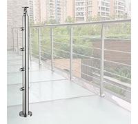 Poste De Barandilla De Cable Redondo De Acero Inoxidable, 25, 33, 40 Y 50 Pulgadas De Alto, Balaustres Para Barandilla De Terraza Y Escalera Interior Y Exterior, Montaje En Suelo Con Kits De Tornillo