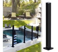 Poste de Barandilla de Entrada 80cm 110cm Poste De Barandilla De Vidrio para Piscina/Garaje, Acero Inoxidable Postes Cuadrados para Cercas con Kit De Tornillos De Montaje(End Post,43.5in/110.5cm)
